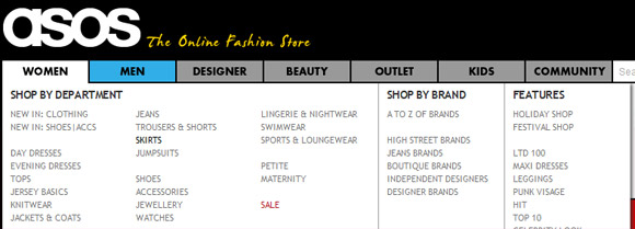 Asos Dropdown