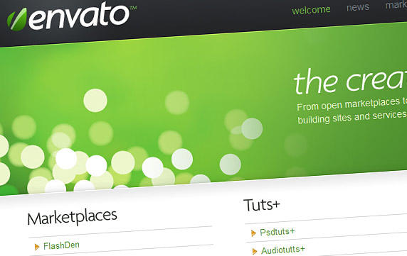 Envato Home page