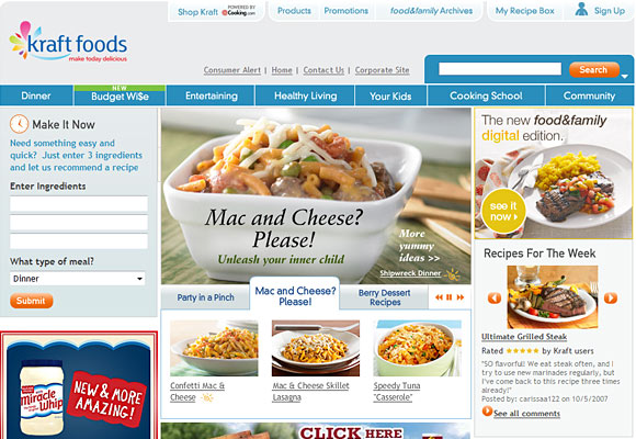 Kraft-foods Homepage