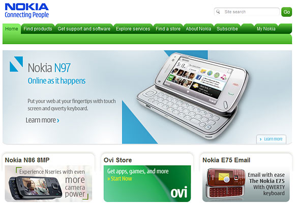 Nokia Global Homepage