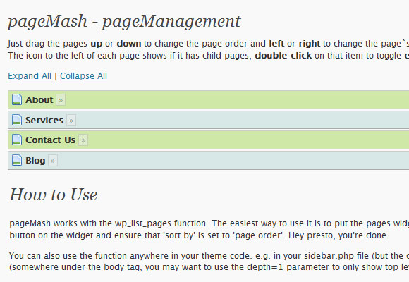 WordPress Pagemash