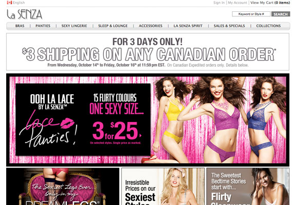 La Senza Canada Bra, Panty and Sleepwear Sales - Canadian Freebies