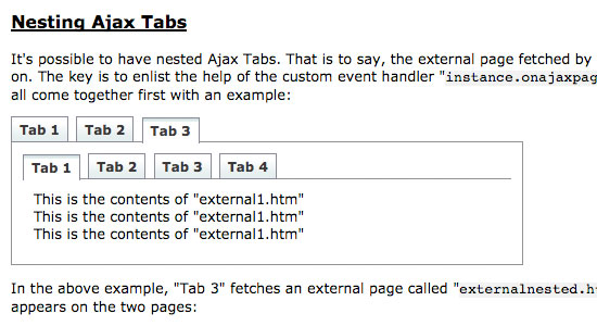 Nesting Ajax Tab