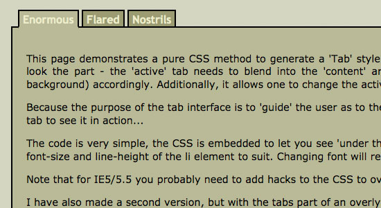 Pure CSS Active Tab