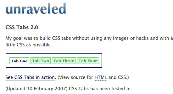 Pure Active CSS Tab