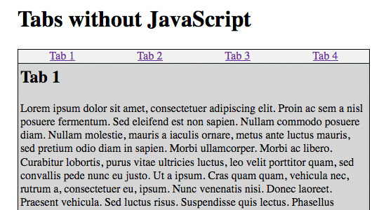 Pure CSS Tab