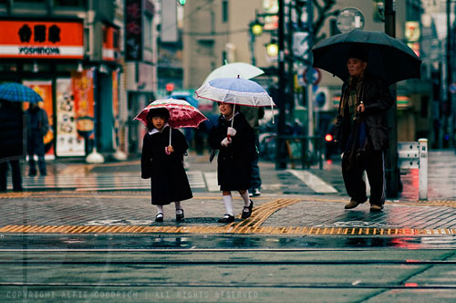 Laughing In The Rain On The Way Home From School by Alfie Goodrich