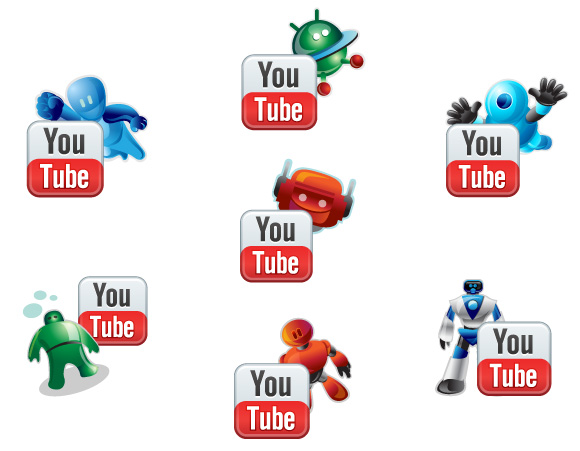 Youtube Robotic Icons