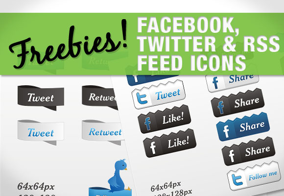 Freebies: Facebook, Twitter & RSS Feed Icons