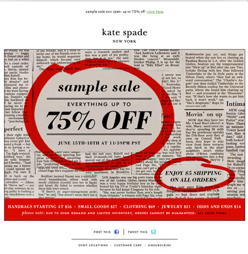 Kate Spade Newsletter