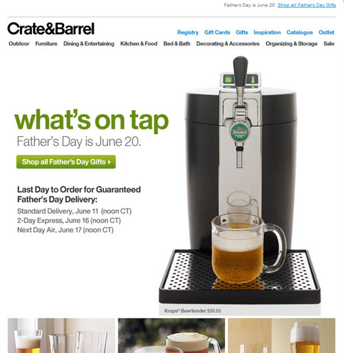 Crate and Barrel Newsletter