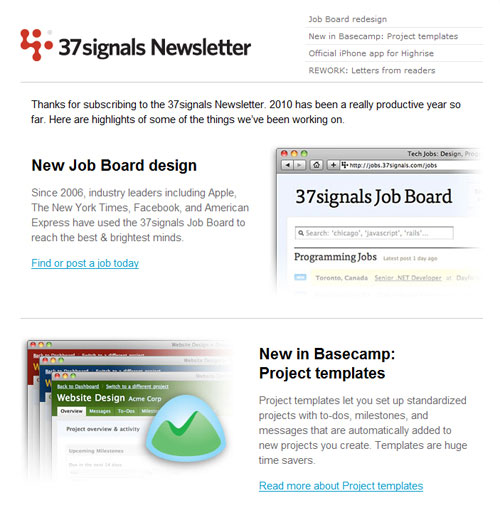 37 Signals Newsletter