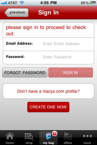 Macy’s Sign-in & Checkout