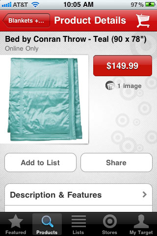 Target Mobile Product Detail Page