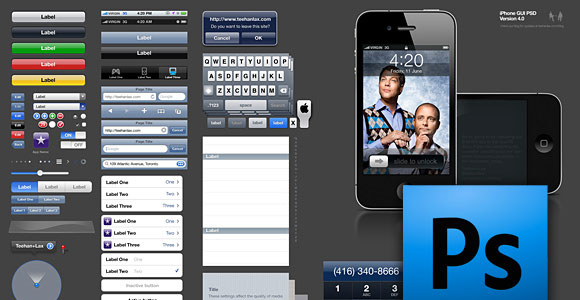 iPhone GUI PSD Version 4