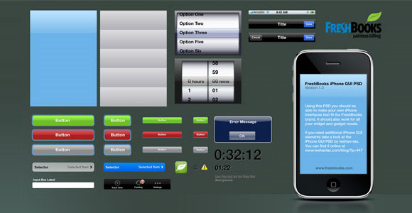 FreshBooks iPhone Application GUI