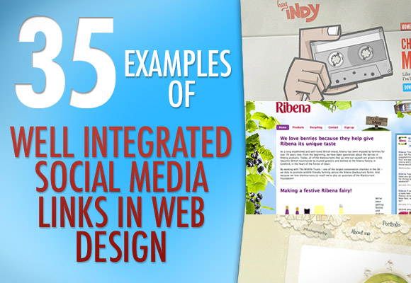 35 Examples of Well Integrated Social Media Links in Web Design