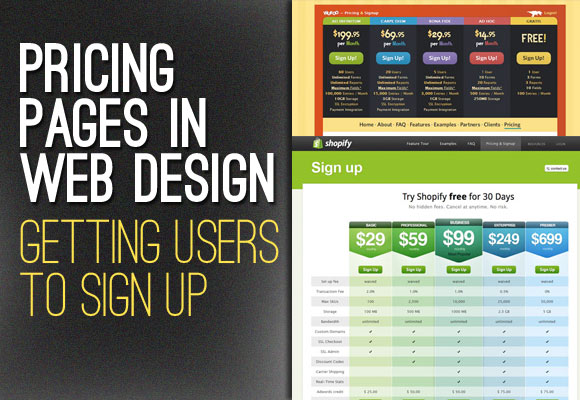 Pricing Pages in Web Design: Getting Users to Sign Up