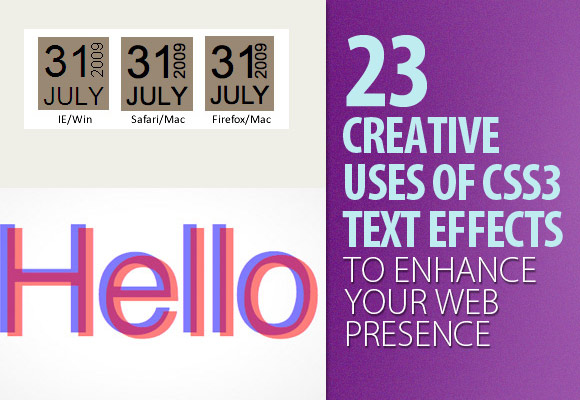 23 Creative Uses of CSS3 Text Effects to Enhance Your Web Presence