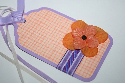 Purple and Orange Gingham Gift Tags