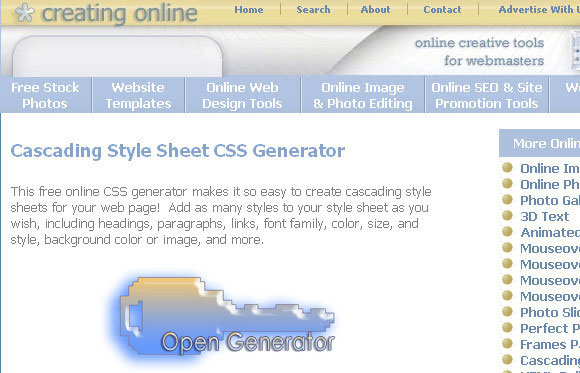 Cascading Style Sheet CSS Generator