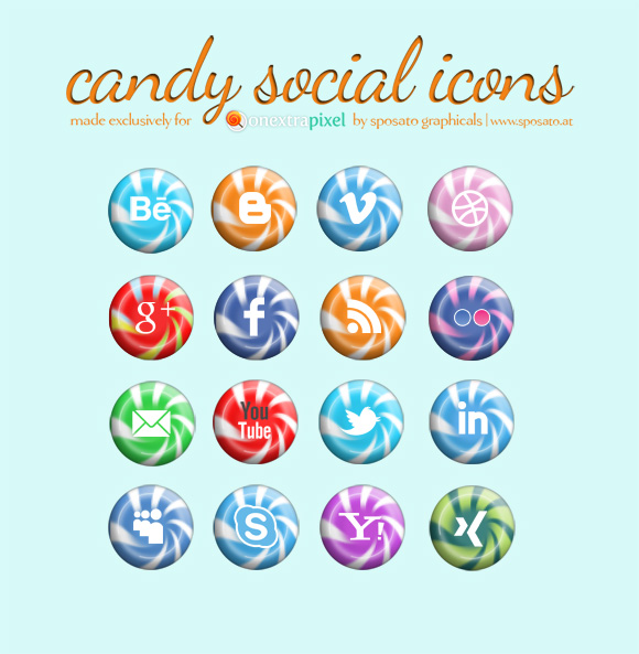 Candy Social Media Icons Full