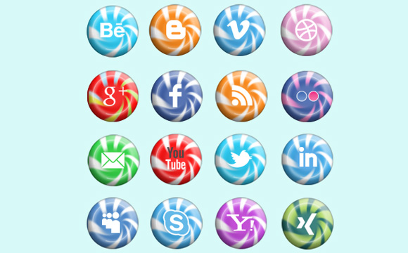 Candy Social Media Icons