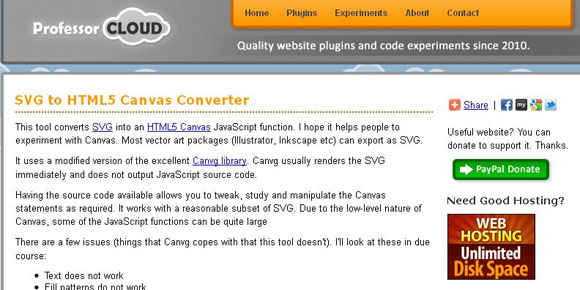 SVG to HTML5 Canvas Converter