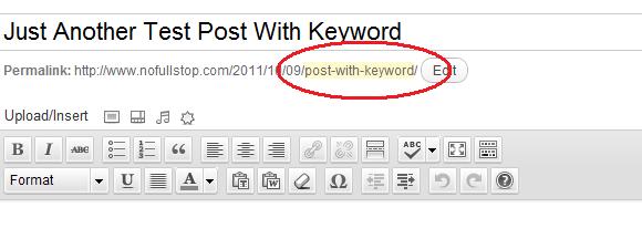 Post URL with Keyword