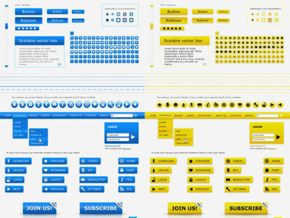 Web kit interface layout pack