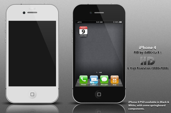 iPhone 4 PSD : HD