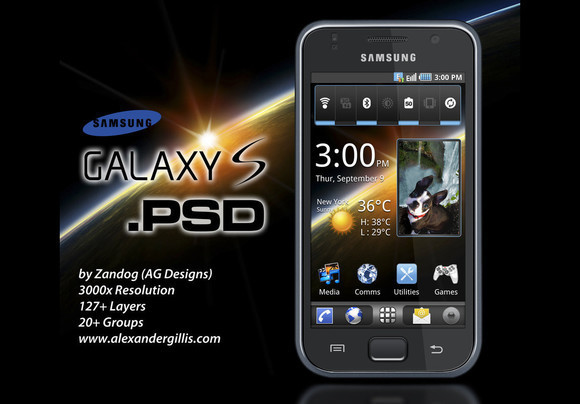 Samsung i9000 Galaxy S .PSD