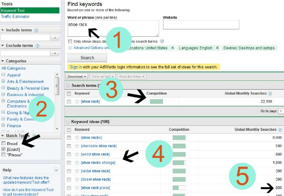 Google Adwords Keyword Tool