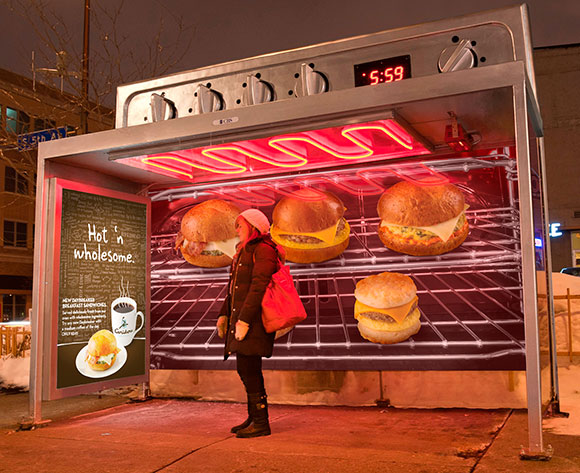 Caribou Coffee: Ovens out of transit shelters