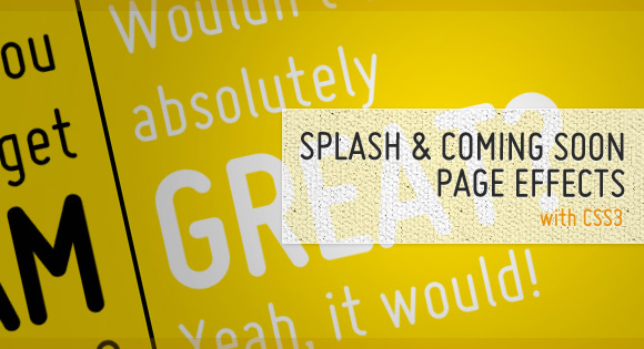 Splash and Coming Soon Page Effects