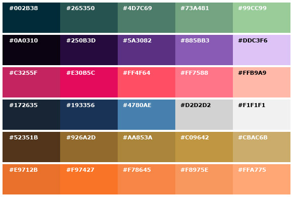 Monochromatic Color Palettes