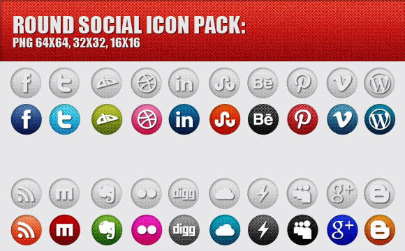 Freebies: Round Social Media Icons Pack