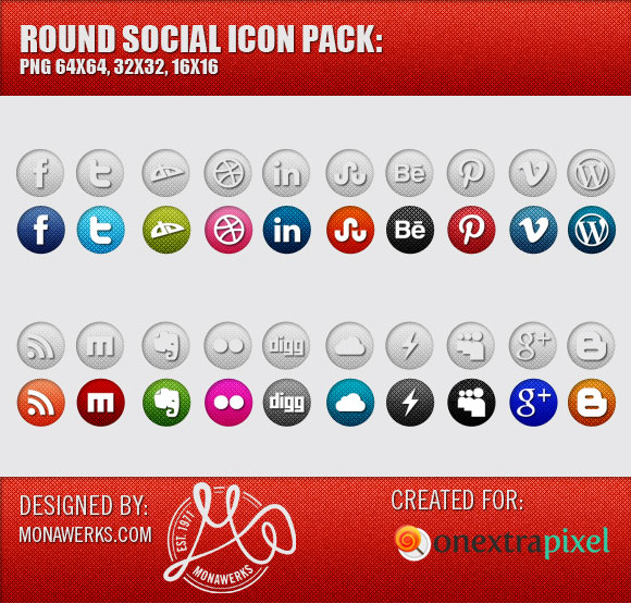 Freebies: Round Social Media Icons Pack