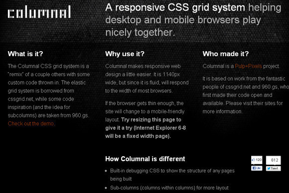 Columnal CSS Grid System