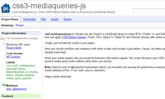 CSS3 Mediaqueries.js