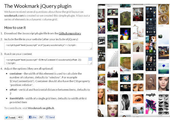 The Wookmark jQuery plugin