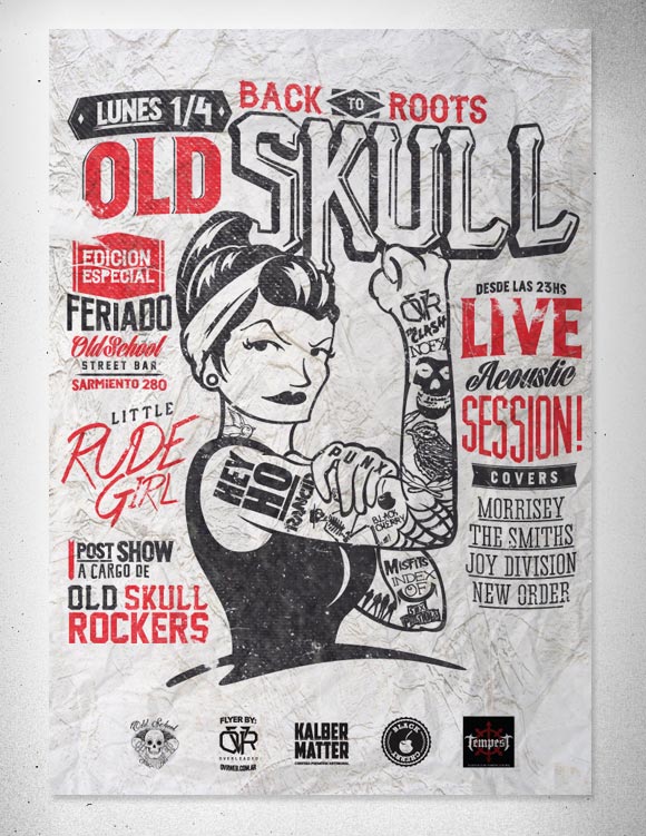 Old Skull. Little Rude Girl Flyer