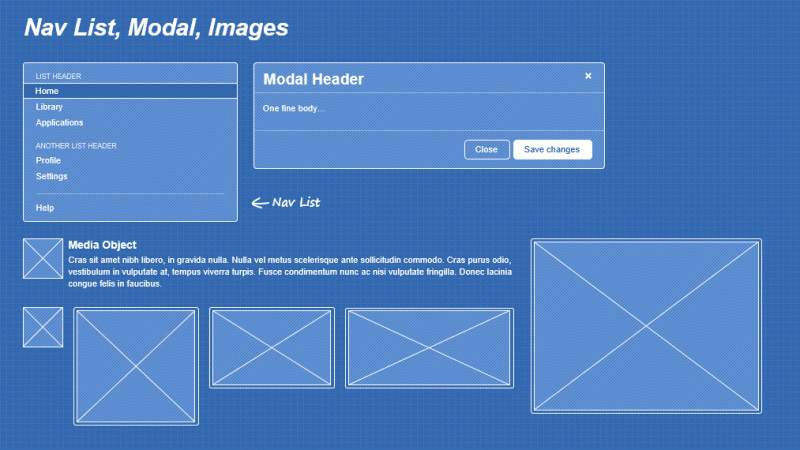 Nav List, Modal, Images