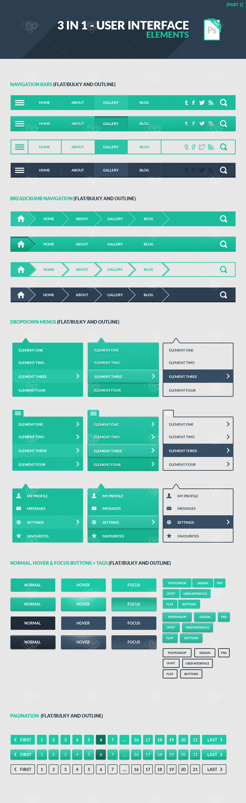 3 in 1 User Interface Elements Kit Part 1