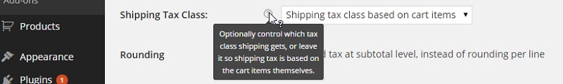 Shipping Tax Class