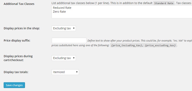 Additional Tax Classes