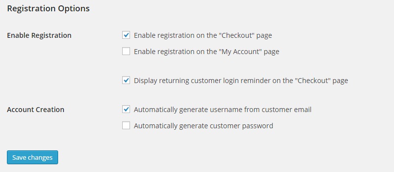 Registration Options