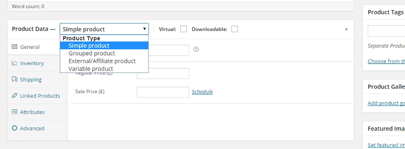 Types of Product in WooCommerce