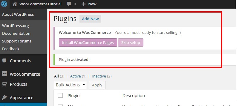 Install WooCommerce Pages