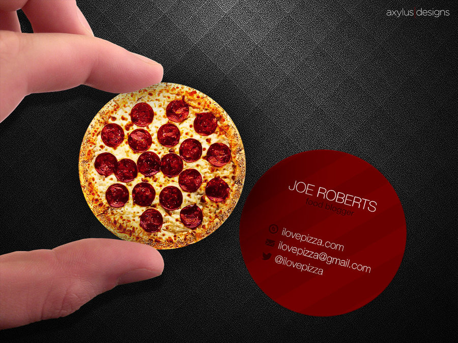 circular pizza business card